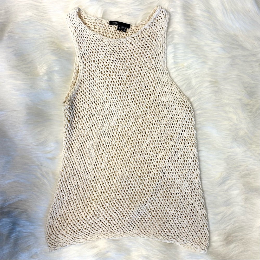 Vince Cream Knit Tank Top